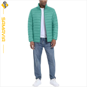 <b>Men's</b> Lightweight Quilted Winter Puffer <b>Jacket</b> Breathable Outdoor Windproof Coat with Zipper Closure Ready to Ship - Product Image 4