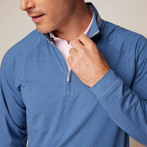 OEM Polyester personnalisé 1/4 Zip Golf Blue Pullover Fashion Quarter Zip Sweatshirt pour hommes - Product Image 5