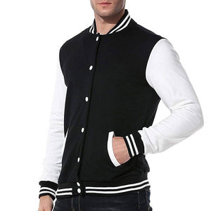 Veste universitaire d'hiver pour homme en toile polyester/coton 2026, logo personnalisé, style décontracté oversize, fermeture à boutons recouverts, col montant fin - Product Image 1