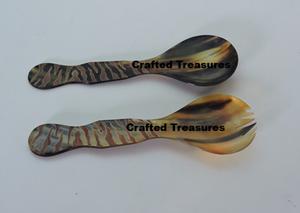 Juego de servidor de ensalada de cuerno natural de 2 piezas Cuchara y tenedor Utensilios de cocina personalizados para mezclar ensaladas Herramientas de servidor de ensalada al mejor precio - Product Image 3