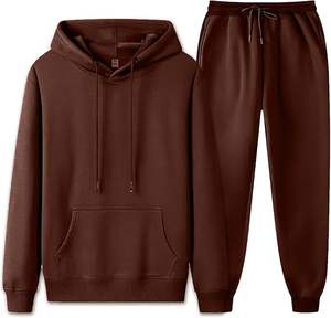Sweat d'hiver pour hommes Pantalon de survêtement évasé et ensemble de sweats à capuche Impression numérique 100% coton respirant et coupe-vent - Product Image 1