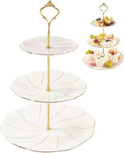 Support à gâteau en métal fini antique avec aspect traditionnel, idéal pour les gâteaux de mariage et l'hébergement à la maison. - Product Image 5