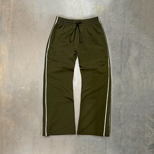 Logo personnalisé OEM cordon de serrage réglable ouverture de jambe taille jambe droite pantalons de survêtement personnalisé rayé sur le côté Sportswear pantalon de survêtement en nylon - Product Image 3