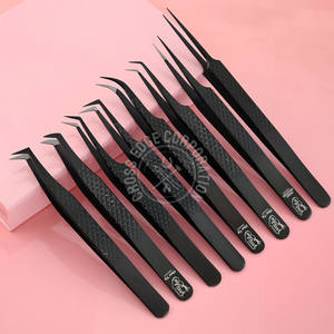 Professional Eyelash Extension Tweezer 90 Degree Fiber Tip Straight Isolation Curved Classic Volume Diamond Grip - Product Image 1