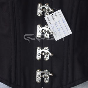 <b>Waist</b> Training Black Cotton Plus Size <b>Corset</b> | Zwart katoenen korset in grote maten - Product Image 3