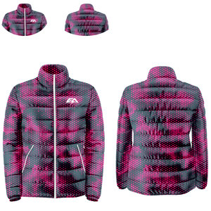 Chaqueta acolchada de burbujas con bloque de color de dos tonos personalizada, totalmente sublimada, impermeable, a prueba de viento, cálida para invierno, estilo informal - Product Image 4