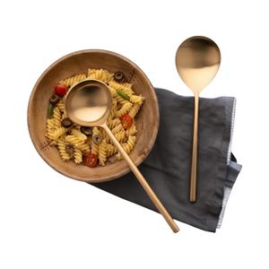 Juego de 2 cucharas para servir doradas, decoración y accesorios elegantes para oficina, perfectos para cocina, comedor y entretenimiento - Product Image 1