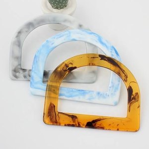 Poignée de sac personnalisée en plastique Poignées de sac à main d'embrayage en résine pour accessoires de sac Accessoires faits à la main Anneau Forme ronde Couleur Lucite - Product Image 1
