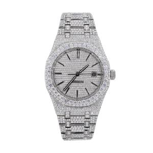 VVS1 Moissanite Blanc Diamant Sport Montre pour Hommes De Luxe En Acier Inoxydable 41mm Cadran Diamètre Hip Hop Collection Montre-Bracelet - Product Image 4