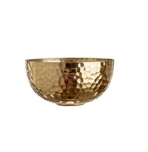 Vase décoratif à motif martelé, bol à fleurs doré - Product Image 1