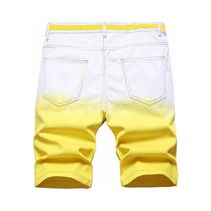 Shorts en jean droits pour homme, qualité professionnelle, sur mesure, été, 100% coton, écologiques, style décontracté, effet usé, fermetures éclair - Product Image 2