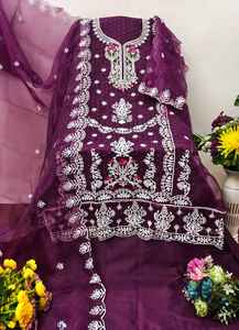 ชุดเสื้อและผ้าไหมออแกนซ่าสุดพิเศษสำหรับผู้หญิงพร้อมลูกไม้ปักสองด้านอุปกรณ์เสริมเกี่ยวกับชาติพันธุ์อื่นๆ - Product Image 2