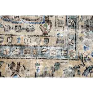 Alfombra Vintage, Redonda de 2.5x1.5 pies, Alfombra Turca, Alfombra Persa de Lana Azul Marrón - Product Image 4