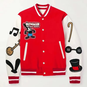 Vente en gros de veste universitaire avec logo personnalisé, manches en cuir véritable à carreaux, design Letterman classique - Product Image 3