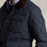 Veste matelassée en polyester pour homme, style urbain, qualité supérieure, coupe-vent, légère, personnalisable, avec fermeture éclair, vente en gros