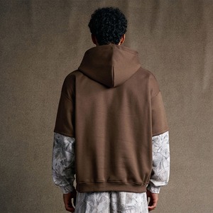Sudadera con Capucha de Doble Capa Gruesa con Estampado de Camuflaje de Alta Calidad, Sudadera con Capucha Corta con Logotipo Personalizado para Hombre - Product Image 3