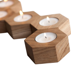 Bougeoir chauffe-plat rond Ultra nouvelle qualité naturel décor de table en bois naturel pour la maison salon fête de noël - Product Image 5