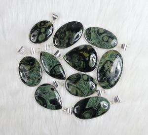 Séduisante Bohème Kambaba Jaspe Pendentif en pierre précieuse Lunette lisse polie à la main Design de bijoux unique - Product Image 3