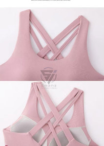 Custom Phone Pocket Gym Wear Running Yoga Workout Crop <b>Top</b> <b>Cross</b> Back Sports Yoga Bra Sexy High Impact Comfortable Sports Bra - Product Image 4
