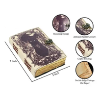 Journal en cuir vintage pour sorcières, reliure thermique, 120 feuilles, pour écriture, grimoires et croquis, cadeau unique pour la sorcellerie, fait main Al-Amir