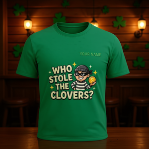 T-Shirt Unisex Personalizzata per San Patrizio, Club dei Scherzi, Grafica Leprechaun, Divertente Quadrifoglio Irlandese Verde, Personalizzabile Promozionale - Product Image 3