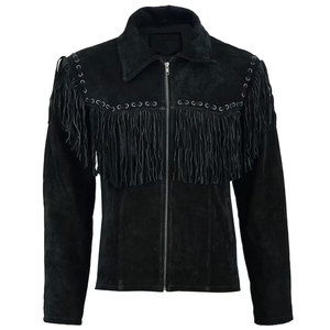 Best Selling High Quality Customized Men's Leather <b>Fringe</b> <b>Jacket</b> Tassel Breathable Quick Dry OEM Service for Winter Street Wear - Product Image 1