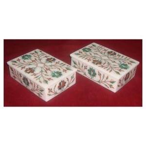 Best Bulk Quantity Rectangular Shape Different Different Stone Inlay Design <b>Ramadan</b> Festival Marble <b>Gift</b> <b>Boxes</b> And Reselling - Product Image 1