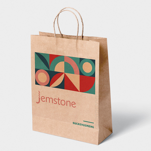 Sacs en papier kraft carrés personnalisés avec logo imprimé pour le commerce de gros en Chine, idéaux pour les achats et les bonbons - Product Image 1