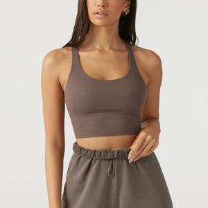 Sujetador deportivo personalizado de alta calidad con ajuste de marca en contraste, diseño de cuello cuadrado bajo, ropa de Yoga para Fitness, Sujetador deportivo personalizado para mujer - Product Image 6