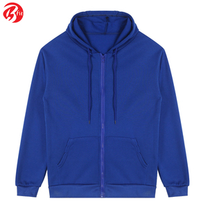 En bleu, style fermeture éclair, les hommes portent des sweats à capuche avec votre propre logo, meilleure vente de sweats à capuche pour adultes - Product Image 4