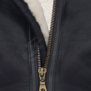 Wholesale Latest Design <b>Men</b> Winter <b>Shearling</b> Cow Skin Leather <b>Jacket</b> Best Quality Front Logo High Quality - Product Image 5