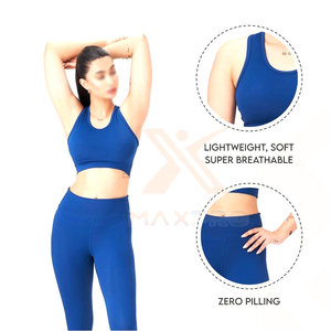 Ensemble de yoga pour femmes de haute qualité, personnalisable, avec taille élastique sur le devant, respirant, résistant, ensemble 2 pièces - Product Image 5