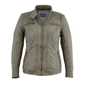 แจ็กเก็ตหนังคอปกตั้งสำหรับผู้หญิงสามารถระบายอากาศได้ดีดีไซน์กันน้ำได้ลวดลายพื้นสำหรับฤดูหนาวตามสั่ง - Product Image 1