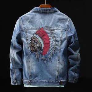 Premium Cotton Denim <b>Men's</b> Jackets Custom Embroidery Jacket For <b>Men</b> Stylish Breathable Washed <b>Jeans</b> Man Jackets - Product Image 2