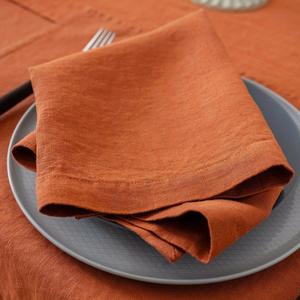 100% servilletas de tela de lino en óxido, servilletas de fiesta de boda de Navidad suavizadas hechas a mano para cocina servilletas de lino suave - Product Image 5