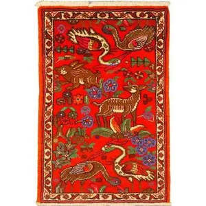 Tapis oriental artisanal de haute qualité, rouge, fabriqué avec de la laine naturelle et du coton, style vintage rectangulaire pour la décoration des sols de la maison et du bureau - Product Image 1