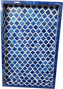 Bandeja de servicio con incrustaciones de hueso con patrón floral delicado Bandeja de servicio con incrustaciones de hueso Decoración de mesa hecha a mano elegante a precio barato - Product Image 4