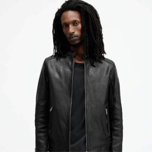 Veste en cuir véritable noire ajustée pour homme, col montant, style motard décontracté, vêtement d'extérieur tendance, streetwear, manteau d'automne - Product Image 3
