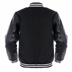Custom Made Varsity Jackets Stand Collar Windproof Genuine Leather Pakistan Manufacture Price Customized Color - Product Image 3