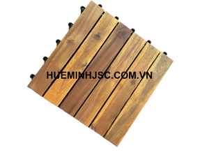 6แผ่นไม้อะคาเซียไม้แข็งประสานพื้นไม้การออกแบบสวนขนาด300*300มม. ประกอบง่ายเป็นมิตรกับสิ่งแวดล้อม - Product Image 2