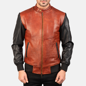 CLASSIC INVENTORS Veste de moto d'hiver pour homme en cuir véritable noir, imperméable, respirante, coupe-vent, col montant, manches régulières - Product Image 4