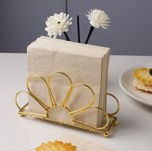 Brass Tissue Holder Stand Home Kitchen Dining Table <b>Accessories</b> Decorative <b>Bathroom</b> Brass Napkin Holder for Hotel - Product Image 5