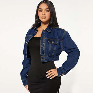 Veste courte en laine tendance de haute qualité, boutons élastiques, manches longues, col montant, respirante, écologique, matelassée - Product Image 1