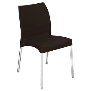 Silla de comedor en marrón óxido, cómoda, ligera, sin brazos, apilable, muebles de jardín para dormitorio y escuela, hecha de plástico - Product Image 4