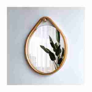 Top vente avec prix pas cher fabriqué à la main grand miroir décoratif rond cadre en bois artisanat en inde avec une qualité supérieure - Product Image 5