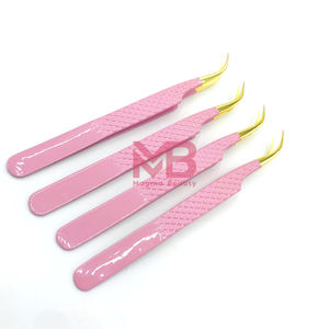 แหนบต่อขนตาปลายแหลมแบบเส้นใยสีทอง สแตนเลสสตีล พร้อมด้ามจับ รุ่นใหม่ สำหรับต่อขนตา - Product Image 6