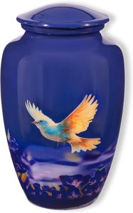 Urna de cremación azul para cenizas humanas Urna para adultos para hombres o mujeres de hasta 200Lbs Urna de entierro conmemorativo adecuada para funeral o exhibición - Product Image 3