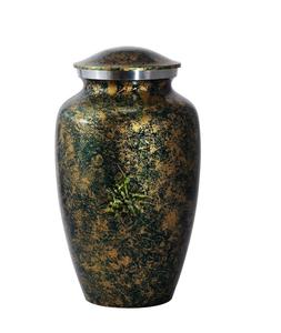 Urna de cremación de aluminio para cenizas humanas-Urna funeraria para adultos hecha a mano-Urna asequible para cenizas-Bolsa incluida (oro verde) - Product Image 4