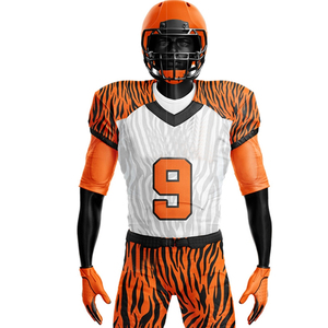 Conjunto de camisetas de fútbol americano Reversible hecho a medida, uniforme deportivo de alta calidad sublimado transpirable de manga corta - Product Image 3