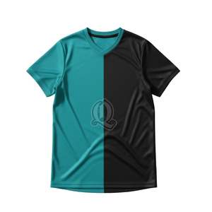 Maillot de Floorball Personnalisé Bleu Sarcelle et Noir à Panneaux Séparés en Polyester, Séchage Rapide et Respirant, pour Entraînement d'Équipe de Club - Product Image 2